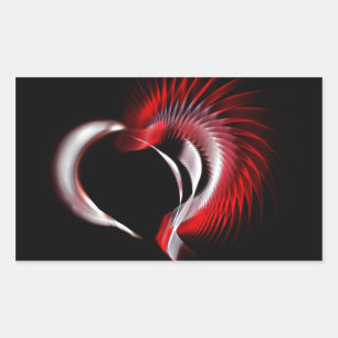 Sticker Rectangulaire Coeur métallique