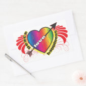 Sticker Rectangulaire Coeur pour la paix (Enveloppe)