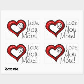 Sticker Rectangulaire Coeur roux (Feuille)