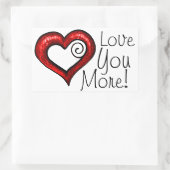 Sticker Rectangulaire Coeur roux (Sac)