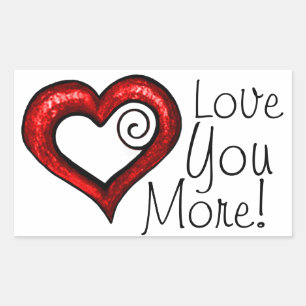 Sticker Rectangulaire Coeur roux