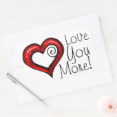 Sticker Rectangulaire Coeur roux (Enveloppe)