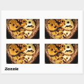 Sticker Rectangulaire coeur steampunk (Feuille)