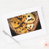 Sticker Rectangulaire coeur steampunk (Enveloppe)