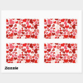 Sticker Rectangulaire Coeurs (Feuille)