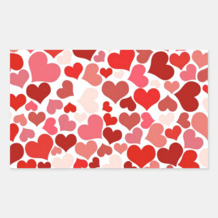 Sticker Rectangulaire Coeurs