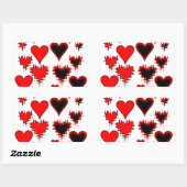 Sticker Rectangulaire Coeurs (Feuille)