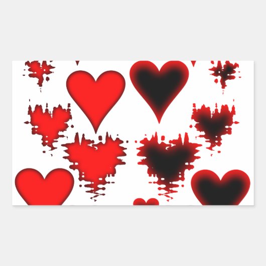 Sticker Rectangulaire Coeurs (Devant)