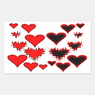Sticker Rectangulaire Coeurs