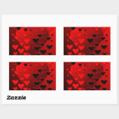 Sticker Rectangulaire Coeurs (Feuille)