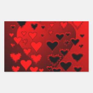 Sticker Rectangulaire Coeurs