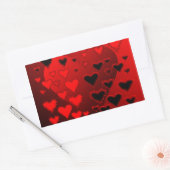 Sticker Rectangulaire Coeurs (Enveloppe)