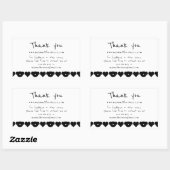 Sticker Rectangulaire Coeurs de chiens merci d'informations commerciales (Feuille)