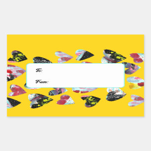 Sticker Rectangulaire Coeurs de collage personnalisés