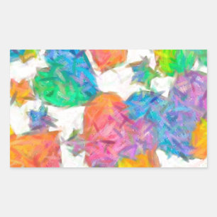 Sticker Rectangulaire Cœurs de la Saint-Valentin pastel impressionniste