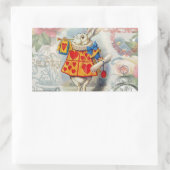 Sticker Rectangulaire Cœurs de Lapin Blanc Alice Classique (Sac)