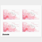 Sticker Rectangulaire Coeurs de verre romantique Heureuse Sainte-Valenti (Feuille)