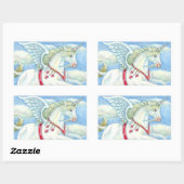 STICKER RECTANGULAIRE COEURS DE VOL UNICORN BLANC, IMAGINAIRE PEGASUS (Feuille)