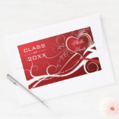 Sticker Rectangulaire Coeurs Des Fissures Blanches Et Rouges - Graduatio (Enveloppe)