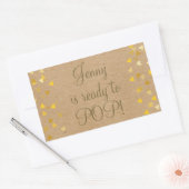 Sticker Rectangulaire Cœurs Dorés Elle est Prête à Accoucher Cadeau de B (Enveloppe)