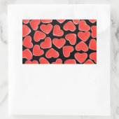 Sticker Rectangulaire Coeurs doux rectangle de l'autocollant noir (Sac)