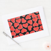 Sticker Rectangulaire Coeurs doux rectangle de l'autocollant noir (Enveloppe)