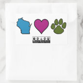 Sticker Rectangulaire Coeurs du Wisconsin Animaux (Sac)