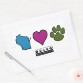 Sticker Rectangulaire Coeurs du Wisconsin Animaux (Enveloppe)