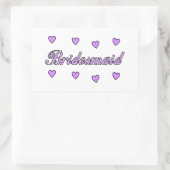 Sticker Rectangulaire Coeurs Mariages de Bridesmaid (Sac)