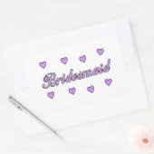 Sticker Rectangulaire Coeurs Mariages de Bridesmaid (Enveloppe)
