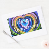 Sticker Rectangulaire coeurs multicolores (Enveloppe)