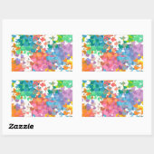 Sticker Rectangulaire Coeurs Pastel Confetti (Feuille)