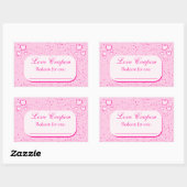 Sticker Rectangulaire Coeurs roses Coupons d'amour Saint-Valentin (Feuille)