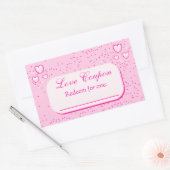 Sticker Rectangulaire Coeurs roses Coupons d'amour Saint-Valentin (Enveloppe)