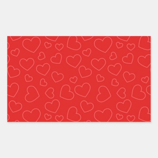 Sticker Rectangulaire Coeurs rouges (Devant)