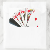 Sticker Rectangulaire Coeurs Royal Flush (Sac)