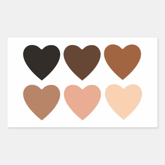 Sticker Rectangulaire Coeurs squelettiques anti-racisme (Devant)
