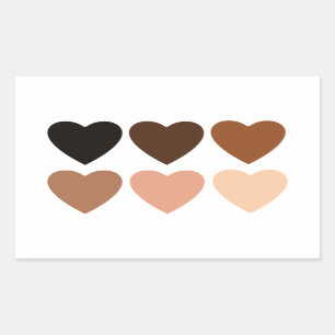 Sticker Rectangulaire Coeurs squelettiques anti-racisme