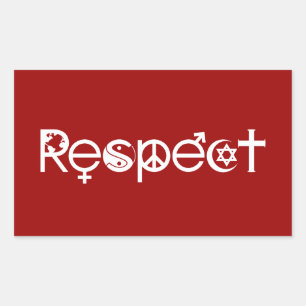 Sticker Rectangulaire Coexister avec le respect - Paix et la tolérance