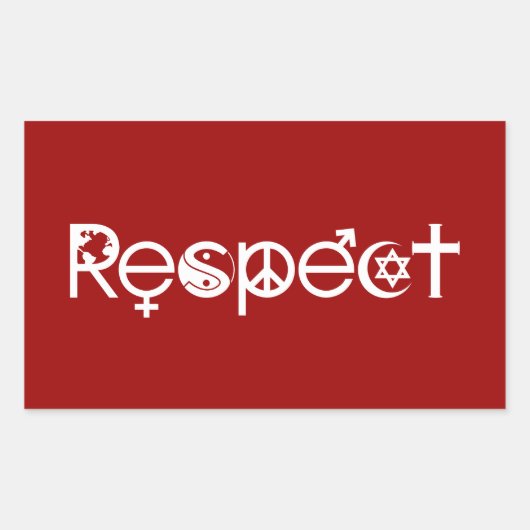 Sticker Rectangulaire Coexister avec le respect - Paix et la tolérance (Devant)