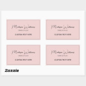 Sticker Rectangulaire Coiffeur Moderne Rose (Feuille)