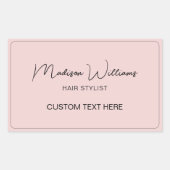 Sticker Rectangulaire Coiffeur Moderne Rose (Devant)