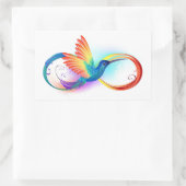 Sticker Rectangulaire Colibri arc-en-ciel avec symbole Infinity (Sac)