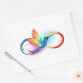 Sticker Rectangulaire Colibri arc-en-ciel avec symbole Infinity (Enveloppe)