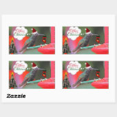 Sticker Rectangulaire Colibri de Joyeux Noël (Feuille)