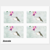 Sticker Rectangulaire Colibri et Fuschia (Feuille)