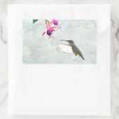 Sticker Rectangulaire Colibri et Fuschia (Sac)