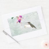 Sticker Rectangulaire Colibri et Fuschia (Enveloppe)
