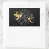 Sticker Rectangulaire Colibri noir et or (Sac)