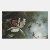 Sticker Rectangulaire Colibris et orchidée blanche par Martin J. Heade (Devant)